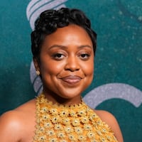 Quinta Brunson arrives at the 27th Costume Designers Guild Awards on Feb. 6, in Los Angeles. (AP Photo/Chris Pizzello)