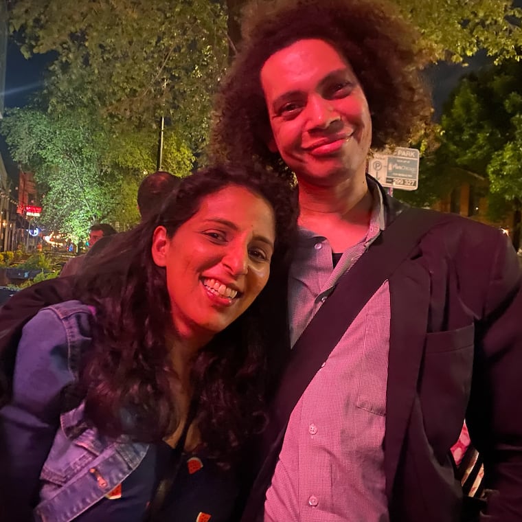 Author Nina Sharma, whose first book is "The Way You Make Me Feel," and her husband, poet Quincy Jones, author of "The T-Bone Series" and "How to Kill Yourself Instead of Your Children."