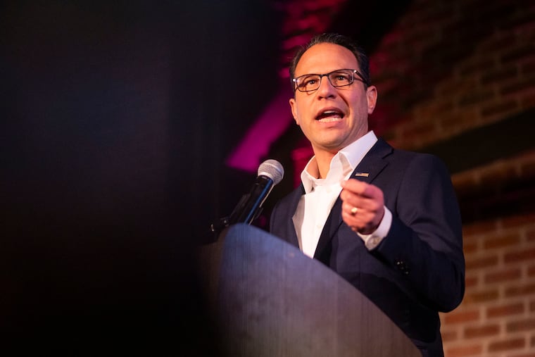 Pennsylvania Gov. Josh Shapiro introduces Jalen Hurts at the Philadelphia Citizen of the Year award ceremony hosted by the Philadelphia Citizen at the Fitler Club on Tuesday, Feb. 25, 2025. Shapiro signed an order in 2023 to provide more opportunity for small-business contractors and help make their payments come more quickly.