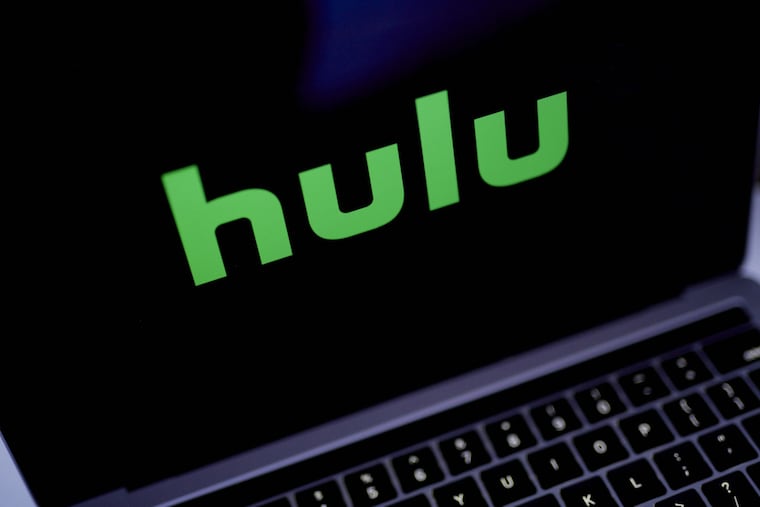 The Hulu logo on a laptop computer.