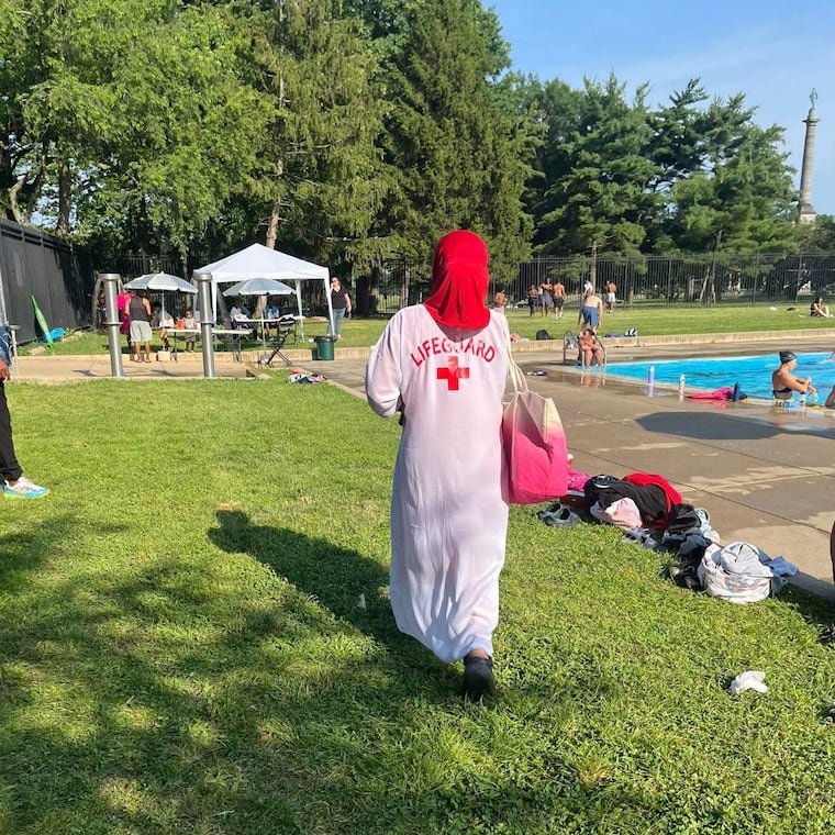 Sa'diyah Steward, a 16-year-old Philadelphia lifeguard, sparked a heated debate over her custom swim cover-up.