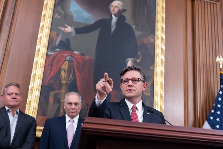 Speaker of the House Mike Johnson, R-La., speaks to reporters on Tuesday, June 24, 2025. 