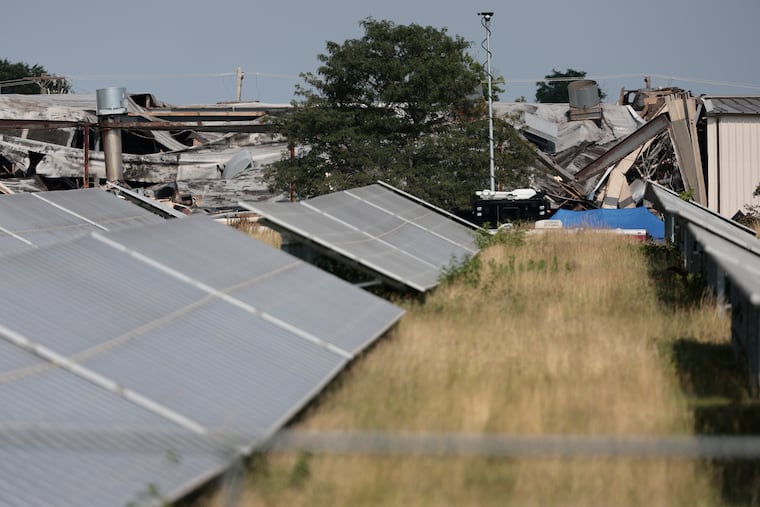 Collapse damages buildings at Seabrook Farms in Bridgeton on Wednesday, June 25, 2025.
