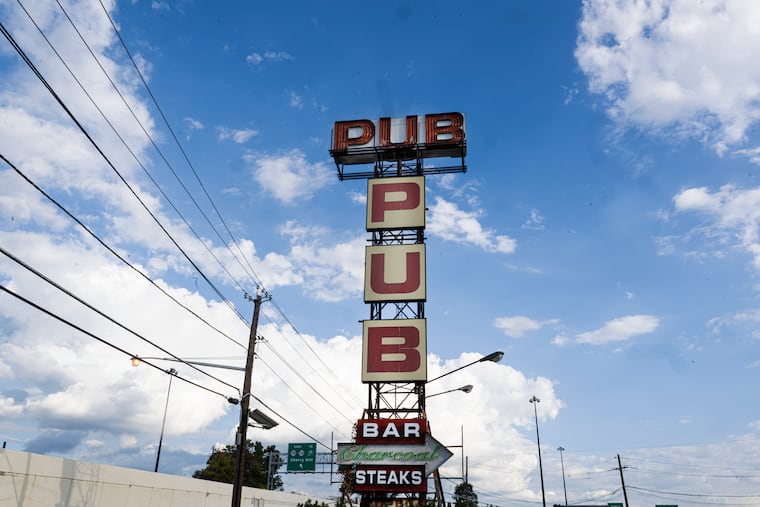 The Pub restaurant's sign is visible from Routes 30 and 130 in Pennsauken, N.J.