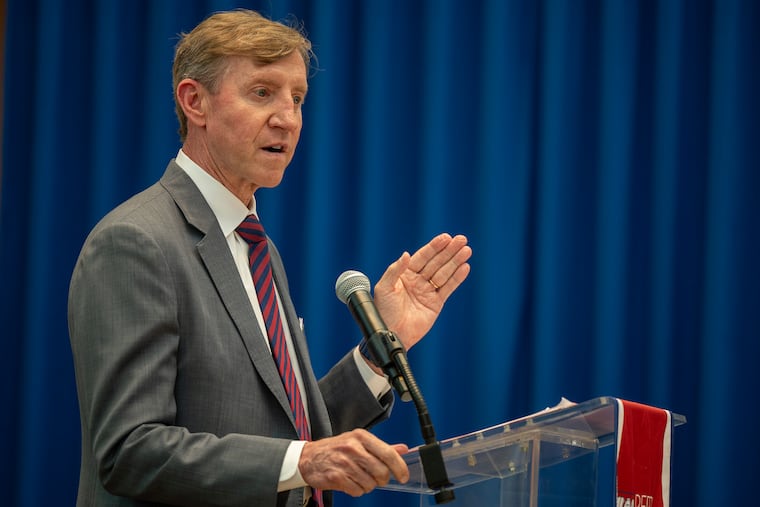 Jonathan Zimmerman writes that University of Pennsylvania president J. Larry Jameson, pictured here in a photo from April, is going to issue apologies for following the law — federal Title IX law — when Penn allowed Lia Thomas to swim on the women’s team in 2021 and 2022.