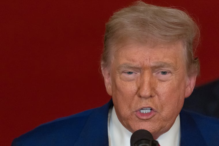 President Donald Trump speaks from the East Room of the White House in Washington after the U.S. military struck three Iranian nuclear and military sites on Saturday.