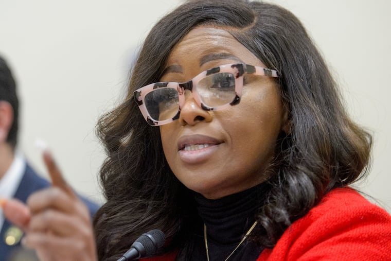 Rep. Jasmine Crockett (D., Texas) questions witnesses during a House committee hearing on Capitol Hill, Feb. 12, 2025, in Washington. Crockett isn't afraid to call Donald Trump and his MAGA allies out, writes Jenice Armstrong.