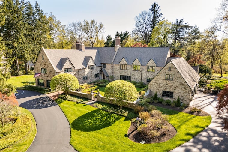 The 7,300-square-foot stone mansion on Huston Road in Radnor Township is for sale for $3.95 million.