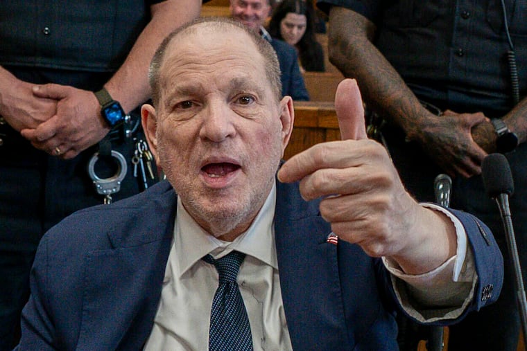 Harvey Weinstein appears in state court in Manhattan for his retrial on Wednesday in New York.